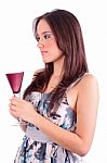 Woman Holding Glass Of Martini Stock Photo