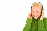 Woman Listening Music Stock Photo