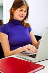 Woman Working In Computer
