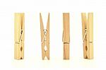 Wooden Clothes Pegs Stock Photo
