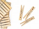 Wooden Clothespins Stock Photo