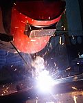 Working Welder Stock Photo