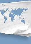 World Map in lined sheet Stock Photo
