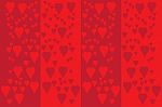 Wrapping A Valentines Gift On Red,pattern With Red Hearts For Wrapping Paper,happy Valentine's Day Greeting Card  Illustration Stock Photo