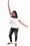 Young Black Teenager Excited Stock Photo