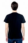 Young Casual Man Back View Stock Photo