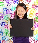 Young Child With Blank Board Stock Photo