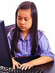 Young Girl Browsing The Internet Stock Photo