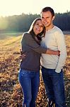 Young Hugging Couple Stock Photo