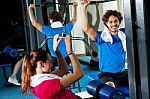 Young People Working Out Together Stock Photo