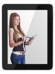 Young Woman Holding Tablet Pc Stock Photo