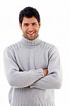 Younger Man With Crossed Arms Stock Photo