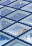 Rhomboid-grid Glass Wall Stock Photo