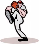 Baseball Pitcher Cartoon Stock Photo