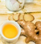 Japanese Ginger Tea Shows Spice Spices And Cup Stock Photo