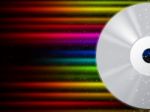 Cd Background Shows Compact Disc And Colorful Beams Stock Photo