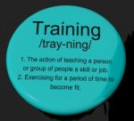 Training Definition Button Stock Photo