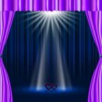 Hearts Stage Represents Beam Of Light And Broadway Stock Photo