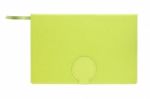 Direct Notebook Grain Green Cover Closed On White Background Stock Photo