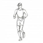 Marathon Running Doodle Art Stock Photo