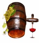 Barrel And Glass Of Red Wine Stock Photo