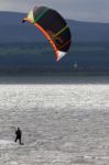 Kitesurfing On The Moray Firth Near Inverness Stock Photo