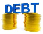 Big Debt Indicates Financial Obligation And Currency Stock Photo