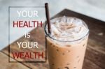 Your Health Is Your Wealth Quote Design Poster Stock Photo