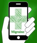 Migraine Headache Represents Ill Health And Afflictions Stock Photo