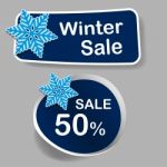 Winter Discount Tag -  Illustration Stock Photo