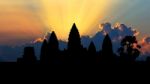 Sunrise At Angkor Wat Temple, Siem Reap In Cambodia Stock Photo
