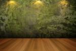 Green Wall With Wooden Floor Stock Photo
