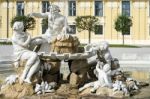 Danube, Inn, And Enns Statues At The Schonbrunn Palace In Vienna Stock Photo