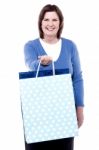Picture Of A Senior Woman With Shopping Bags Stock Photo