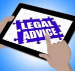 Legal Advice Tablet Shows Online Lawyer Help Stock Photo