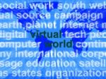 Virtual World Words Stock Photo
