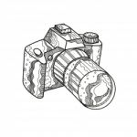 Dslr Camera Doodle Art Stock Photo