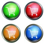 Shopping Cart Buttons Stock Photo