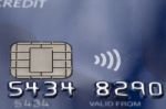Credit Contactless Card With Secured Chip Stock Photo