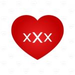 Xxx Sign On Heart Symbol With Pattern Background  Illustra Stock Photo