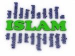 3d Image Islam Concept Word Cloud Background Stock Photo