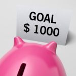 One Thousand Dollars, Usd Goal Showing Ambition Stock Photo