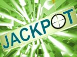 Jackpot Shows Lucky Winner Gambling In Vegas Stock Photo