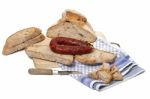 Chorizo And Traditional Bread Stock Photo