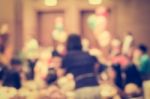 Blurred People In The Banquet Room Stock Photo