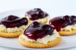 Butter Cookies With Blueberry Stock Photo