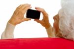 Elder Woman With Smart Phone Stock Photo