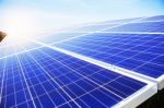 Solar Panels To Light During The Day Stock Photo