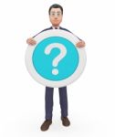 Question Mark Represents Not Sure And Business 3d Rendering Stock Photo