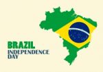 Brazil Independence Day With Brazil Map Stock Photo